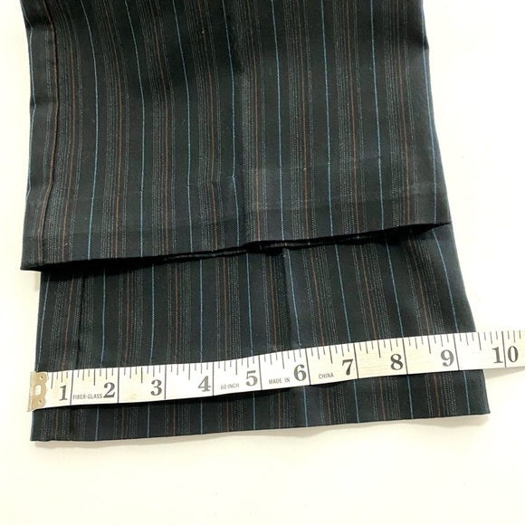 Career Black Pinstripe Straight Leg Slacks Pants 10 Office Siren Corpcore Office - Picture 10 of 10